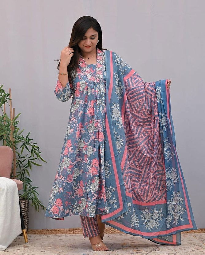 Kalaai Cotton Printed Designer Kurti With Bottom Dupatta Wholesale Shop In Surat
